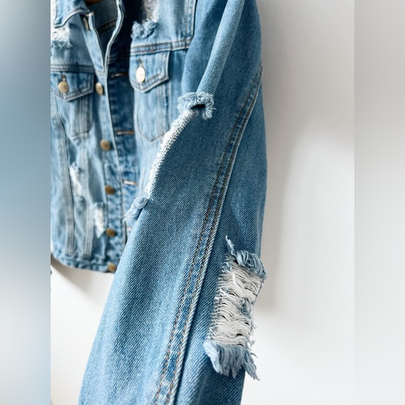 Distressed Denim Jacket - Picture 3 of 4